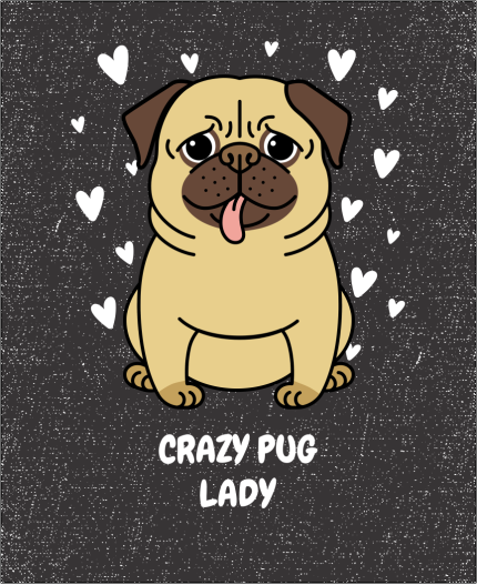 MAJICA ZA LJUBITELJE PSOV - CRAZY PUG LADY