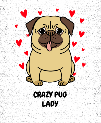 MAJICA ZA LJUBITELJE PSOV - CRAZY PUG LADY